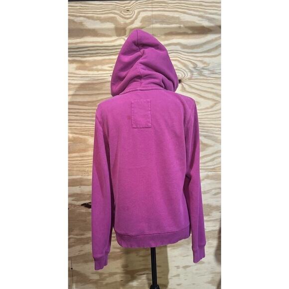 Aeropostale Y2K Puff Print Embroidered Spell Out Zip Up Hoodie Womens Sz L Pink - Picture 2 of 12